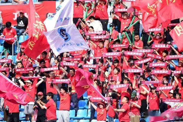 比赛现场气氛燃烧，球迷为球队加油助威